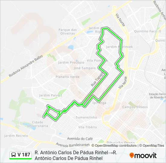 V 187 Bus Line Map