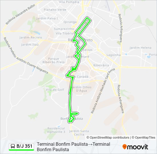 B/J 351 bus Line Map