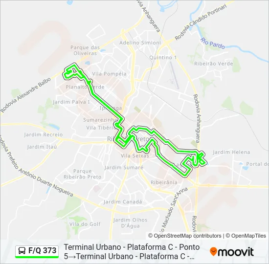 F/Q 373 Bus Line Map