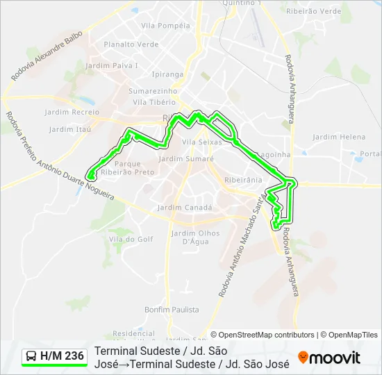 H/M 236 Bus Line Map
