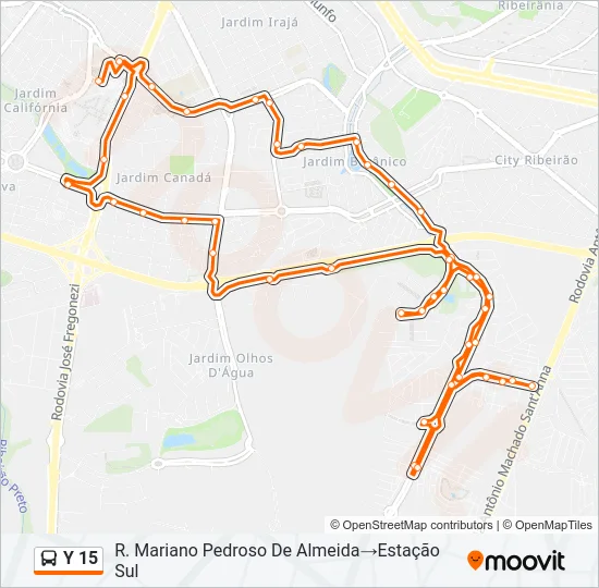 Y 15 Bus Line Map