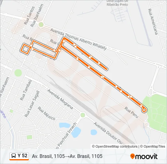 Y 52 Bus Line Map