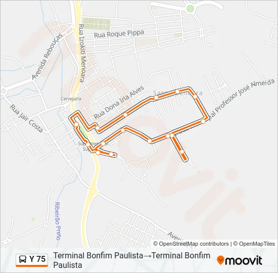 Y 75 Bus Line Map