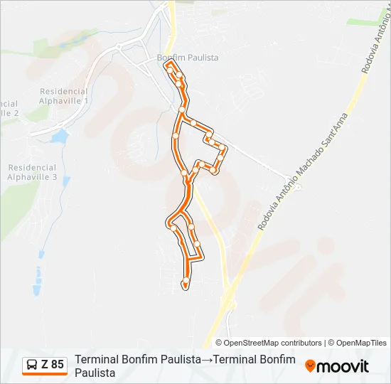 Z 85 Bus Line Map