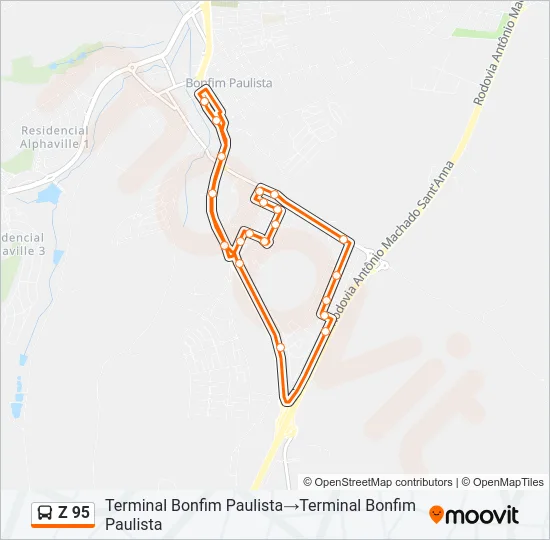 Z 95 Bus Line Map