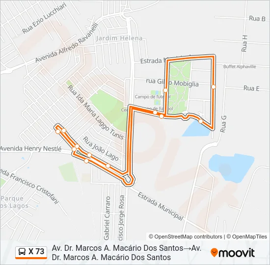X 73 Bus Line Map