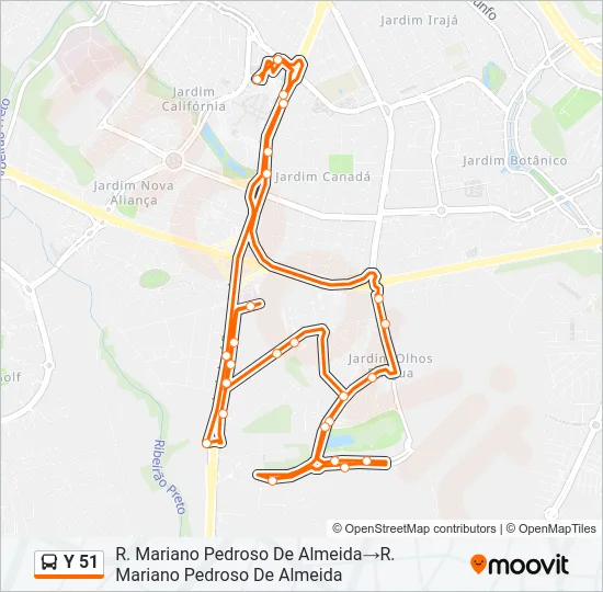 Y 51 Bus Line Map