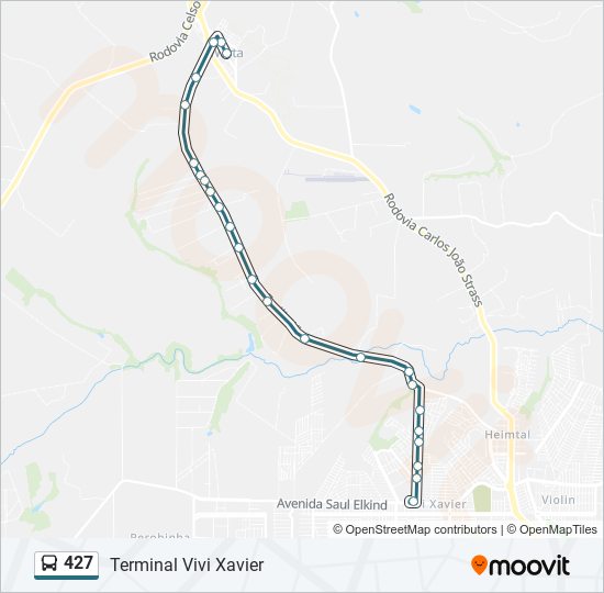 Mapa da linha 427 de ônibus