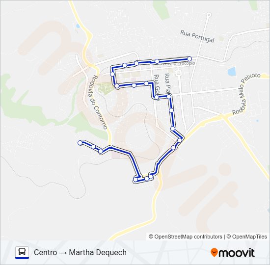 Mapa da linha 005 VITOR DANTAS / MARTHA DEQUECH de ônibus