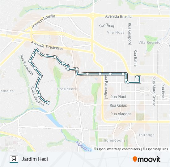 302 HEDI bus Line Map