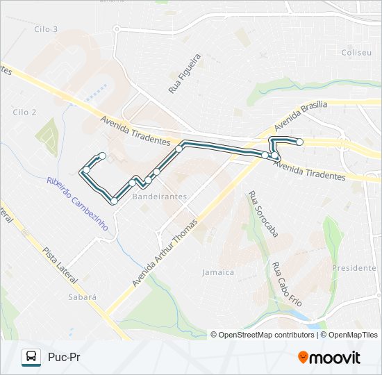 319 PUC-PR bus Line Map