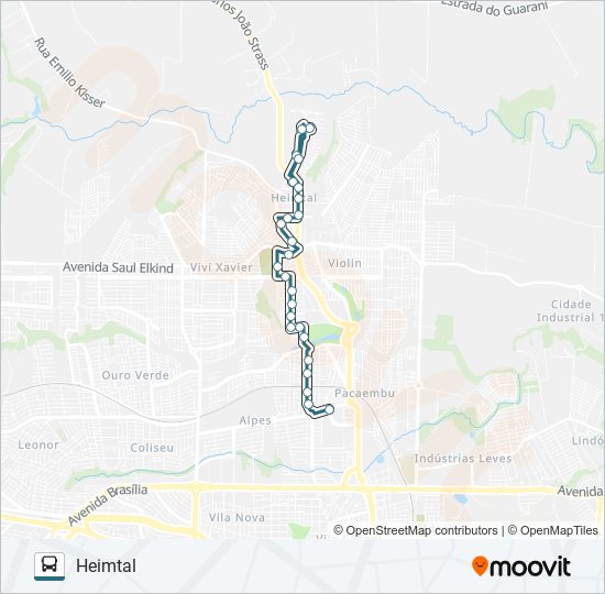 Mapa de 404 HEIMTAL de autobús