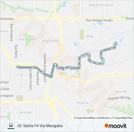 Mapa de 103 SANTA FÉ de autobús