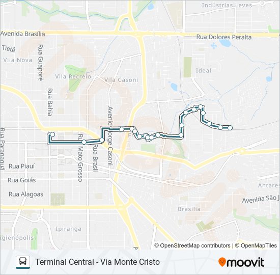 Mapa da linha 103 SANTA FÉ de ônibus