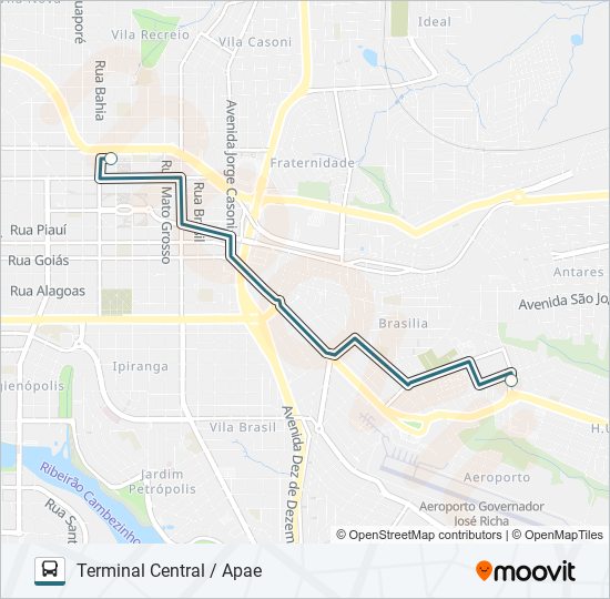 Mapa de 108 ALBATROZ de autobús