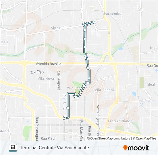 Mapa da linha 407 JOÃO PAZ de ônibus