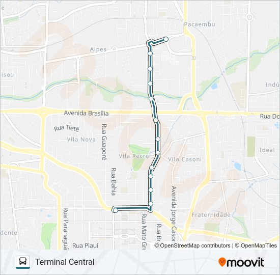 Mapa da linha 407 JOÃO PAZ de ônibus