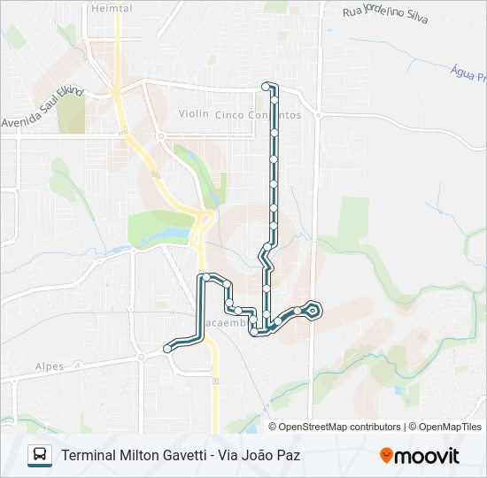 Mapa da linha 407 JOÃO PAZ de ônibus