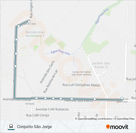 Mapa da linha 423 SÃO JORGE de ônibus