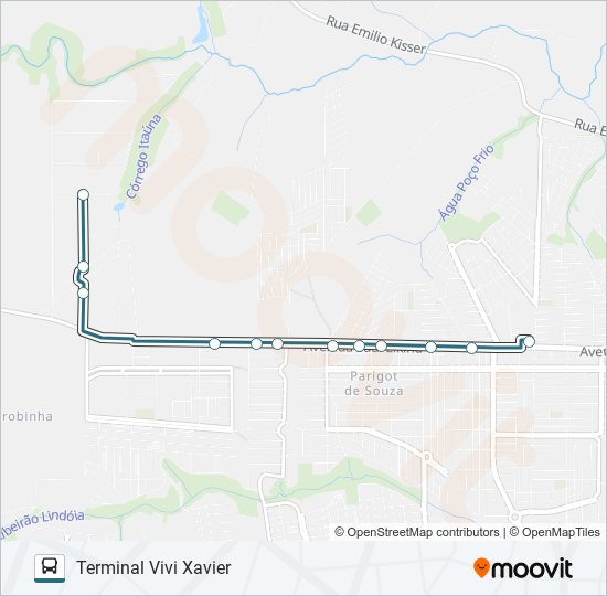 Mapa da linha 424 MARISTELA de ônibus