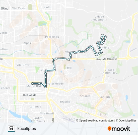 Mapa da linha 111 EUCALIPTOS de ônibus