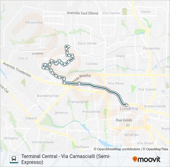 Mapa da linha 311 SANTA RITA de ônibus
