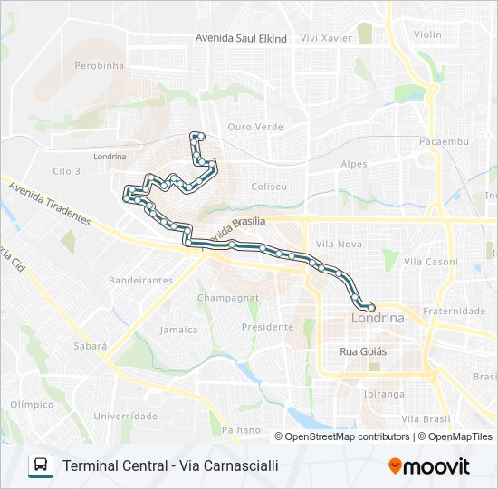 Mapa da linha 311 SANTA RITA de ônibus