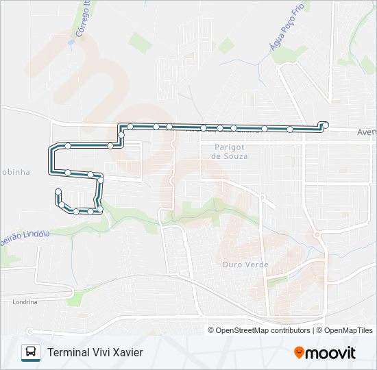 Mapa da linha 428 VISTA BELA de ônibus
