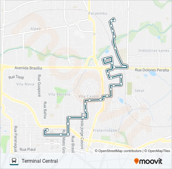 Mapa de 101 NOVO AMPARO de autobús