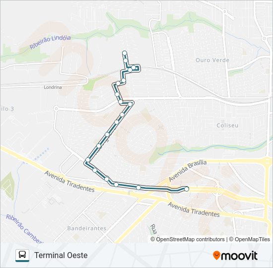 Mapa da linha 312 SANTO ANDRÉ de ônibus