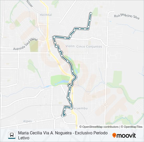 Mapa da linha 405 MARIA CECILIA de ônibus