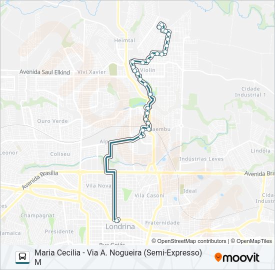 Mapa da linha 405 MARIA CECILIA de ônibus