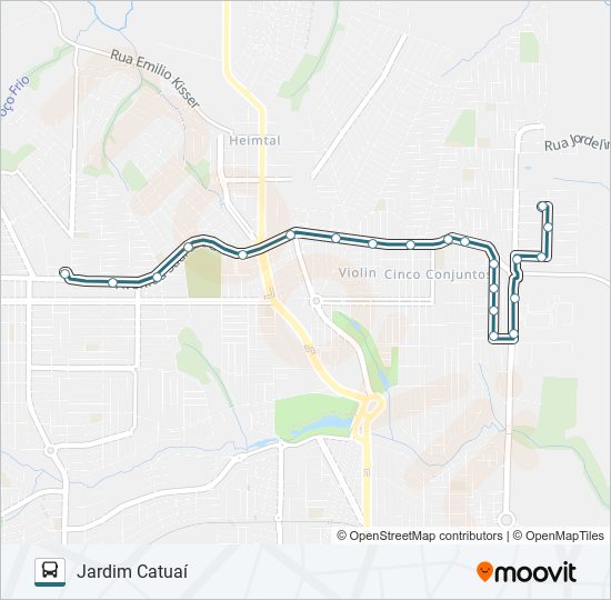 Mapa da linha 417 JARDIM CATUAÍ de ônibus