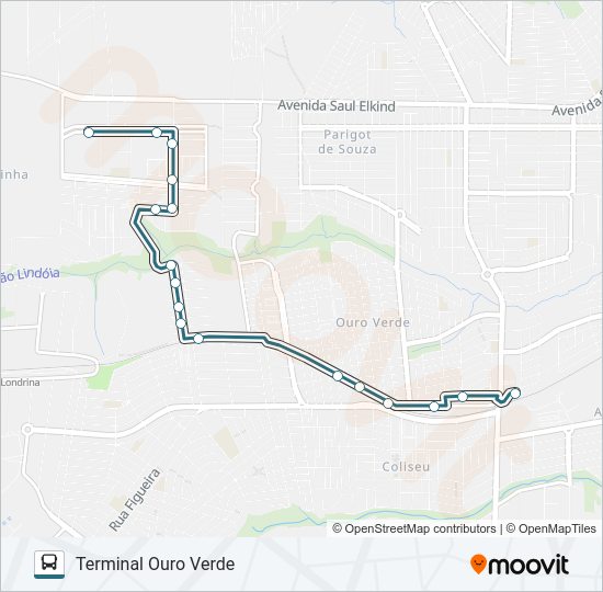 Mapa da linha 430 FLOR DE LOTUS de ônibus