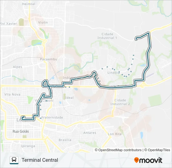 121 TRÊS FIGUEIRAS Bus Line Map