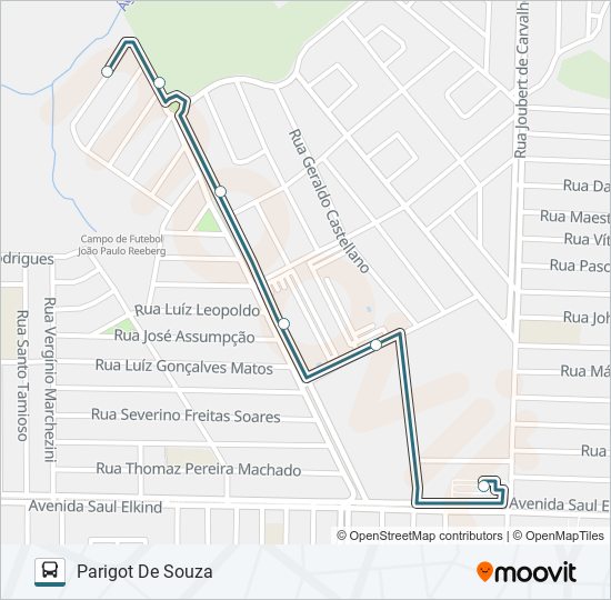 Mapa da linha 400 PARIGOT DE SOUZA de ônibus