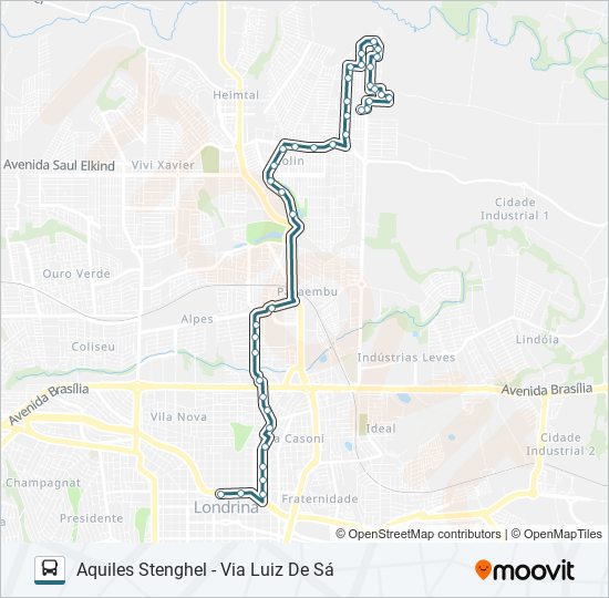 Mapa de 406 AQUILES STENGHEL de autobús