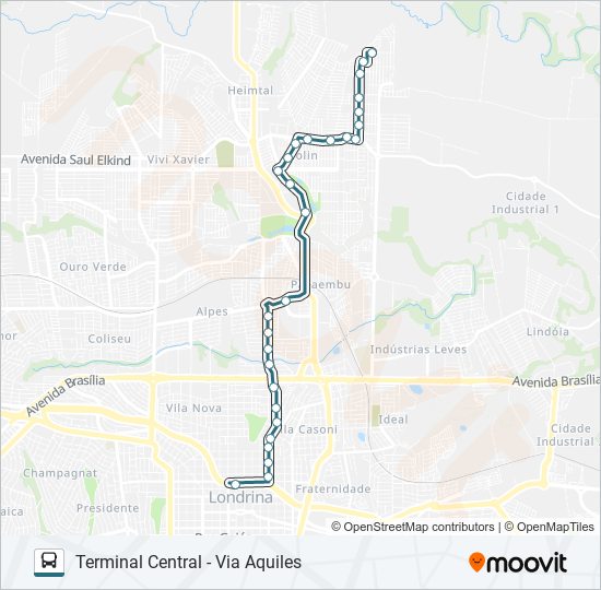 Mapa da linha 406 AQUILES STENGHEL de ônibus