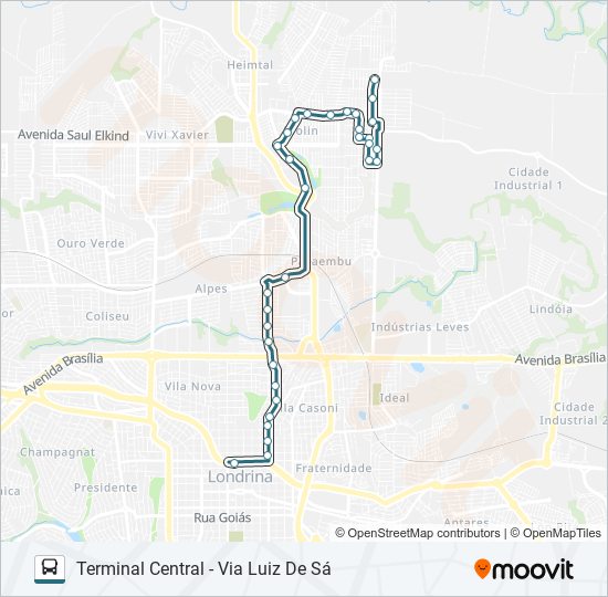 Mapa da linha 406 AQUILES STENGHEL de ônibus