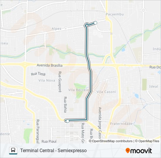 Mapa de 406 AQUILES STENGHEL de autobús