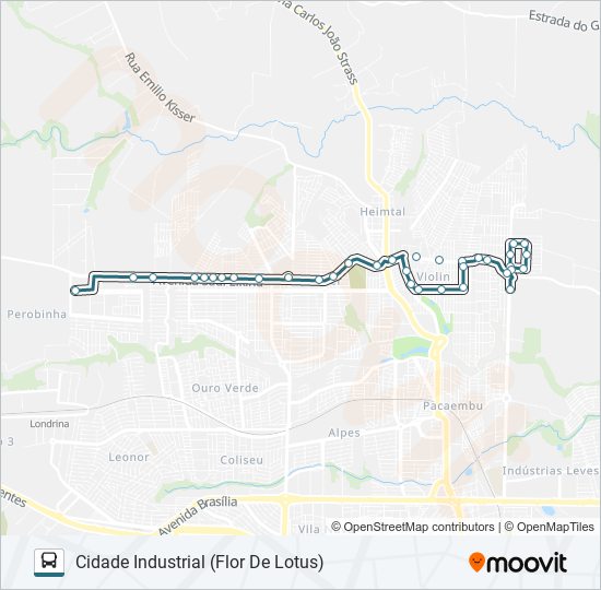 425 CIDADE INDUSTRIAL bus Line Map