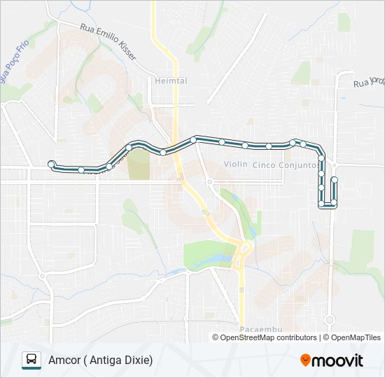 Mapa da linha 425 CIDADE INDUSTRIAL de ônibus