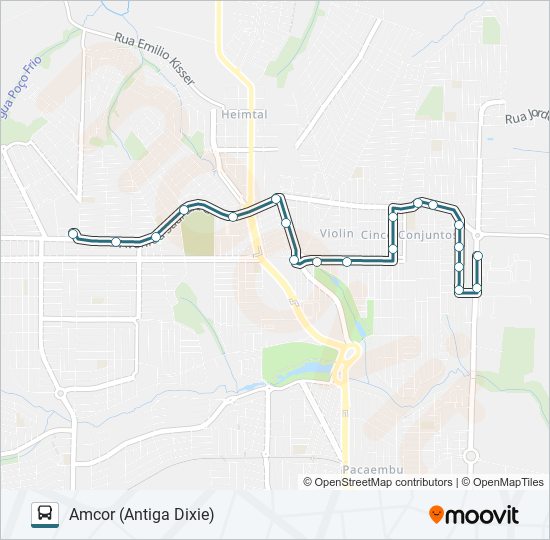 Mapa da linha 425 CIDADE INDUSTRIAL de ônibus