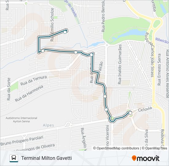 Mapa da linha 419 JARDIM PORTO SEGURO de ônibus