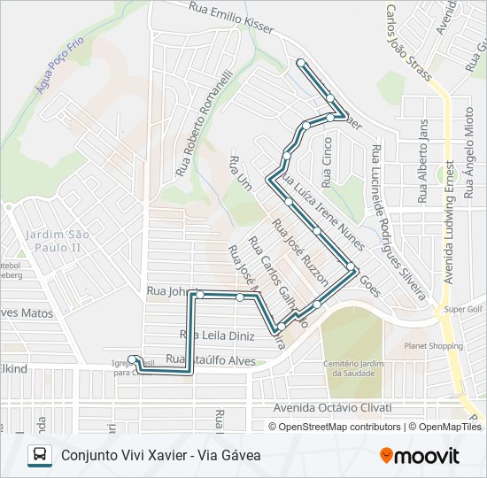 Mapa de 402 CONJUNTO VIVI XAVIER de autobús