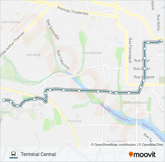 305 CAMPUS UNIVERSITÁRIO - EXTRA Bus Line Map