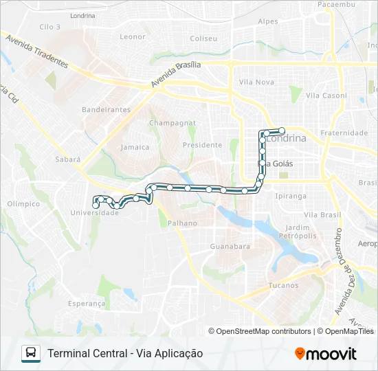 305 CAMPUS UNIVERSITÁRIO - EXTRA Bus Line Map