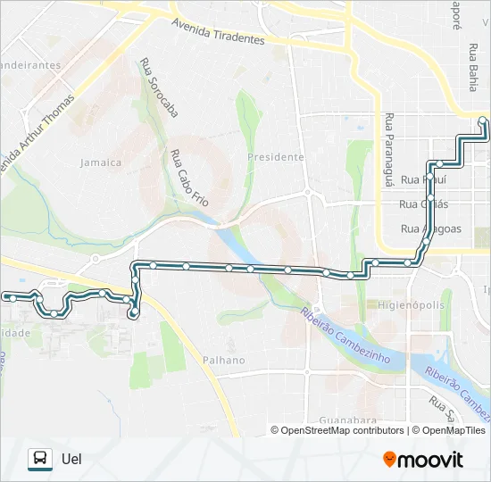 305 CAMPUS UNIVERSITÁRIO - EXTRA Bus Line Map