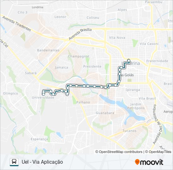 305 CAMPUS UNIVERSITÁRIO - EXTRA bus Line Map