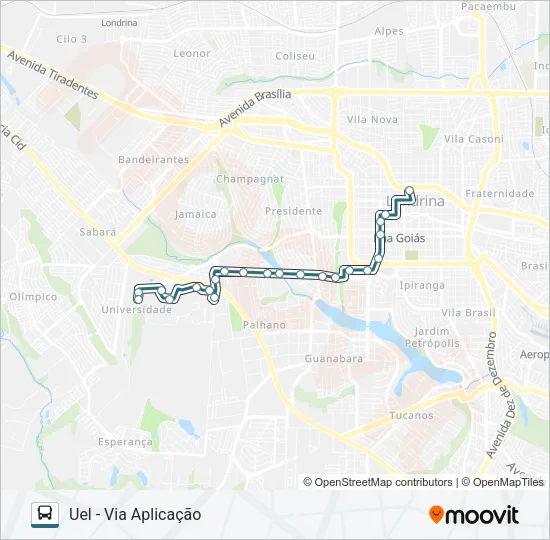 305 CAMPUS UNIVERSITÁRIO - EXTRA Bus Line Map